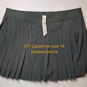 lululemon athletica Army Green Pleated Skorts